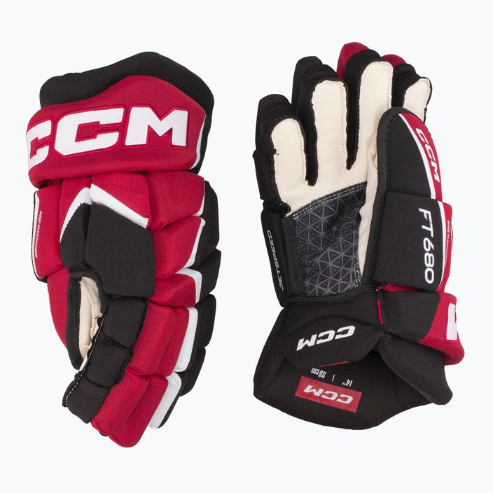 CCM JetSpeed γάντια χόκεϊ FT680 SR μαύρο/κόκκινο/λευκό