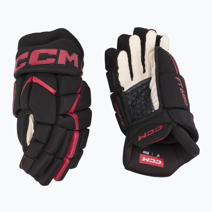 CCM JetSpeed γάντια χόκεϊ FT680 SR μαύρο/κόκκινο