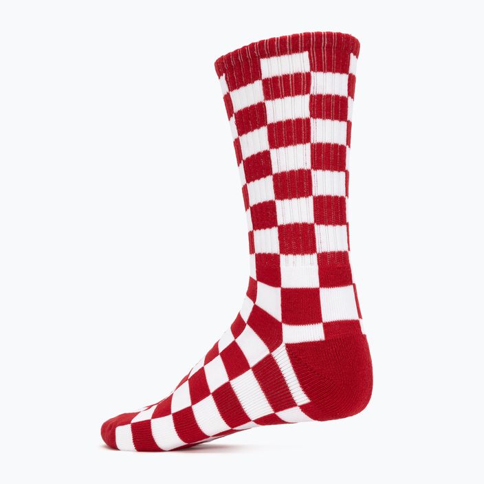 Ανδρικές κάλτσες Vans Checkeboard Crew II κόκκινες/λευκές με σκακιέρα 2