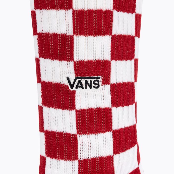 Ανδρικές κάλτσες Vans Checkeboard Crew II κόκκινες/λευκές με σκακιέρα 3