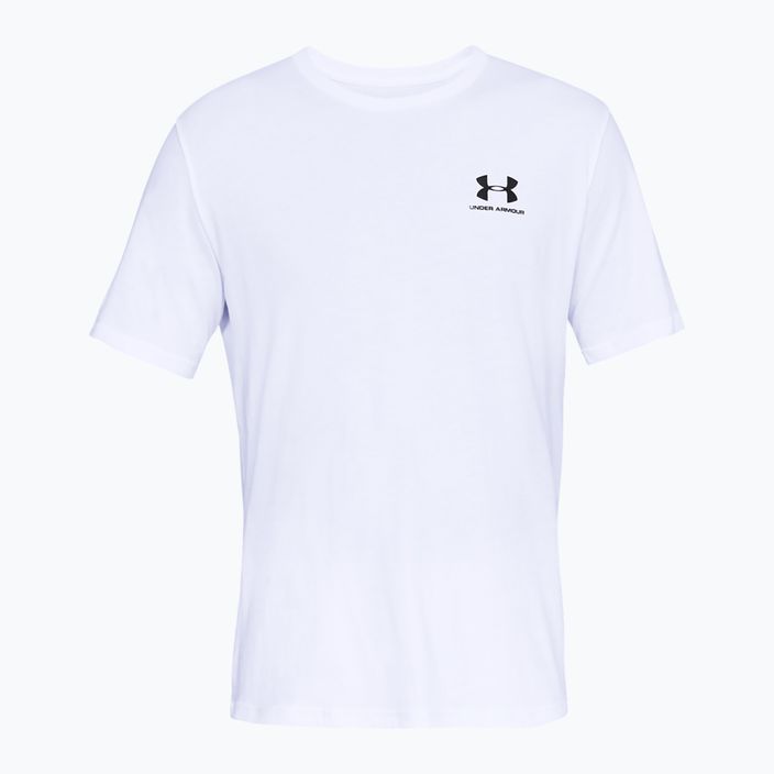 Ανδρικό μπλουζάκι προπόνησης Under Armour Sportstyle Left Chest SS λευκό/μαύρο 8