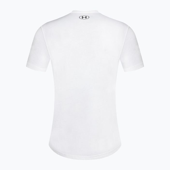 Ανδρικό μπλουζάκι προπόνησης Under Armour Sportstyle Left Chest SS λευκό/μαύρο 5