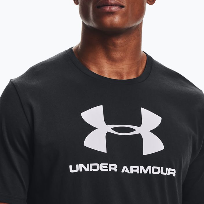 Under Armour UA Sportstyle Logo SS ανδρικό μπλουζάκι προπόνησης μαύρο 1329590 4