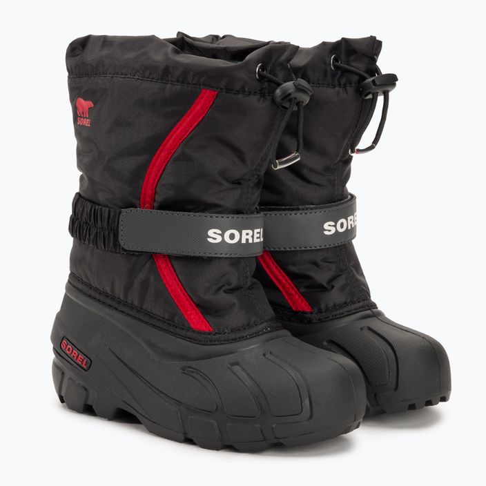 Sorel Flurry Dtv παιδικές μπότες χιονιού μαύρο/φωτεινό κόκκινο 4
