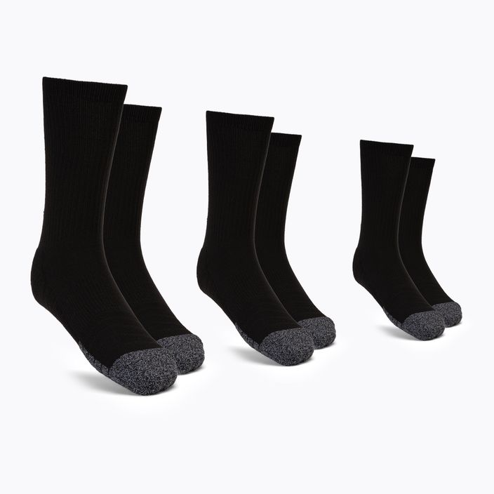 Under Armour Heatgear Crew ανδρικές αθλητικές κάλτσες 3 ζευγάρια μαύρες 1346751