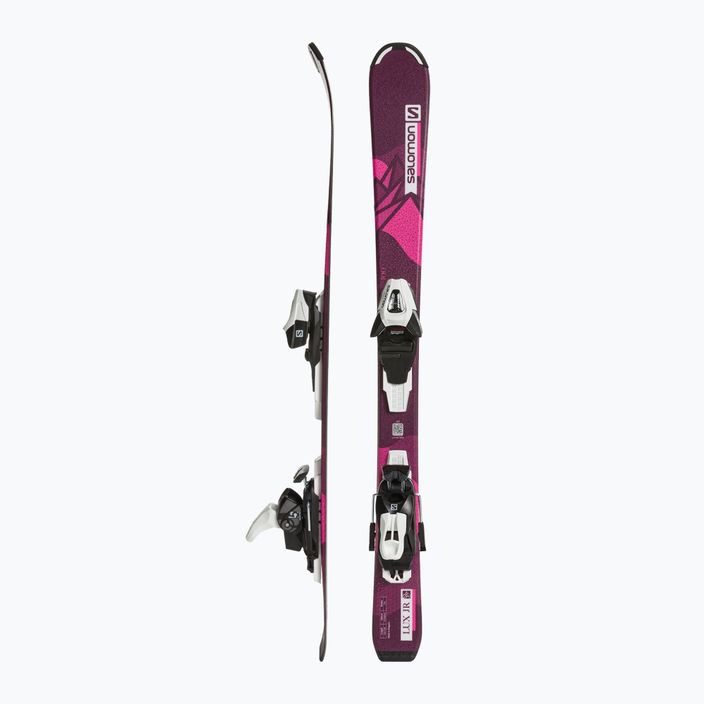Παιδικά χιονοδρομικά σκι Salomon Lux Jr S + C5 bordeau/pink 2