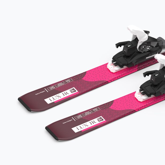 Παιδικά χιονοδρομικά σκι Salomon Lux Jr S + C5 bordeau/pink 10