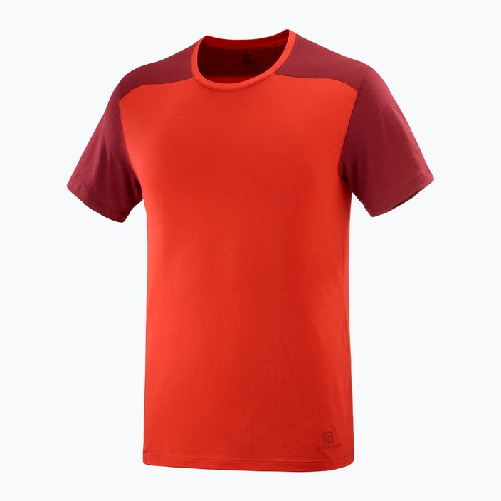 Ανδρικό πουκάμισο trekking Salomon Essential Colorbloc κόκκινο LC1716000