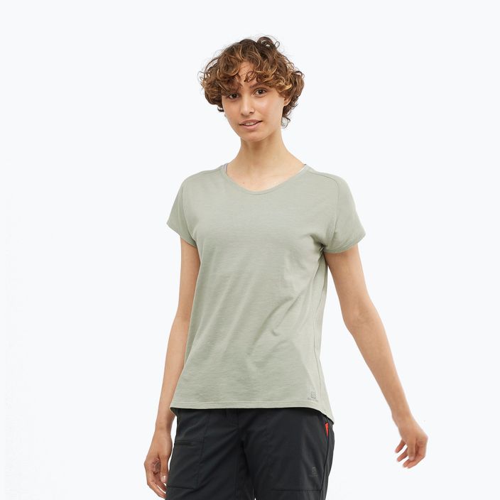 Salomon Essential Shaped SS γυναικείο trekking t-shirt πράσινο LC1739600 3