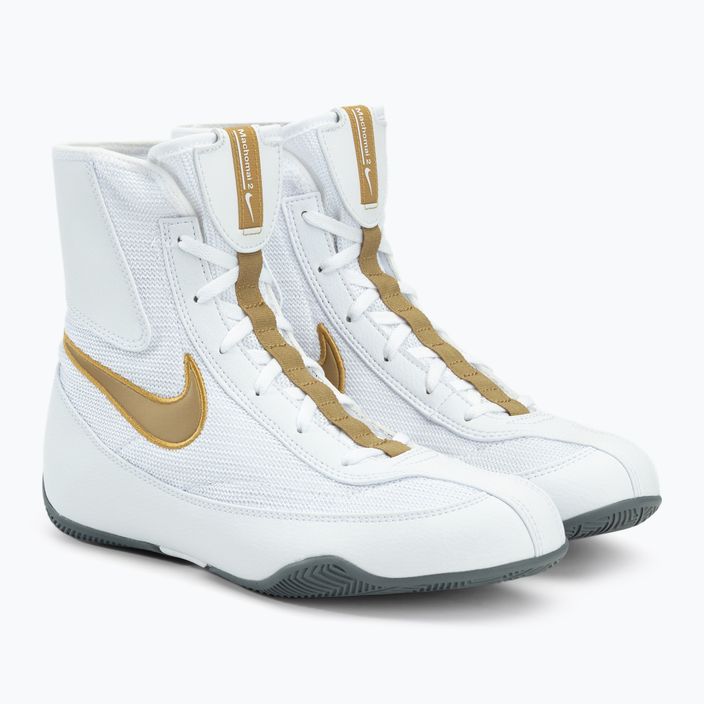 Nike Machomai λευκά και χρυσά παπούτσια πυγμαχίας 321819-170 4