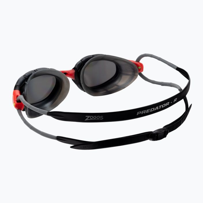 Zoggs Predator Titanium κόκκινο/γκρι/καθαρό καπνό γυαλιά κολύμβησης 461065 4