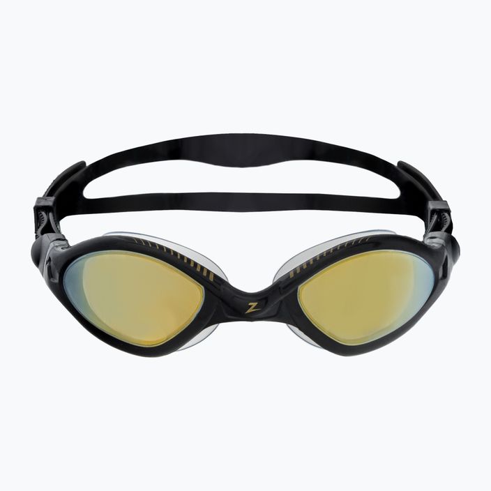 Zoggs Tiger LSR+ Titanium μαύρα/γκρι/χρυσά γυαλιά κολύμβησης 461092 2