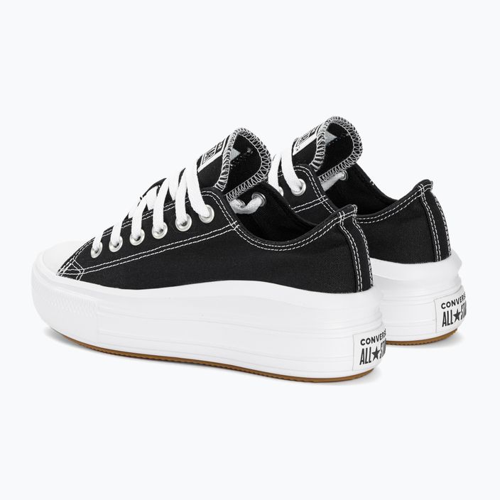 Γυναικεία αθλητικά παπούτσια Converse Chuck Taylor All Star Move Canvas Platform Ox μαύρο/λευκό/λευκό 3