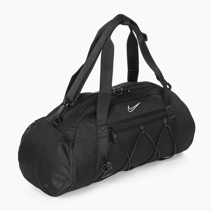 Nike One Club 24 l τσάντα προπόνησης μαύρο/μαύρο/λευκό 2