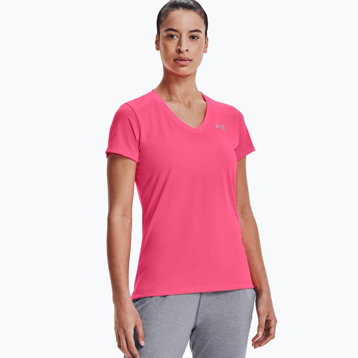 Under Armour Tech SSV γυναικείο μπλουζάκι προπόνησης - Solid 653 ροζ/ασημί 1255839 3