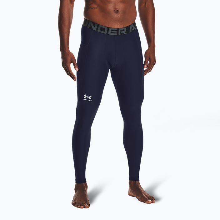 Under Armour HeatGear midnight navy/λευκό ανδρικό κολάν προπόνησης