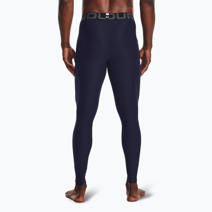 Under Armour HeatGear midnight navy/λευκό ανδρικό κολάν προπόνησης 3