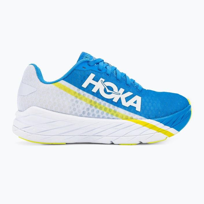 HOKA Rocket X λευκά/γαλάζια παπούτσια για τρέξιμο 2