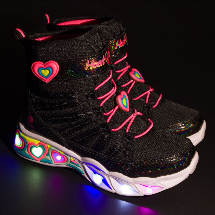 SKECHERS Sweetheart Lights Love To Shine παιδικά παπούτσια μαύρο/καυτό ροζ 7
