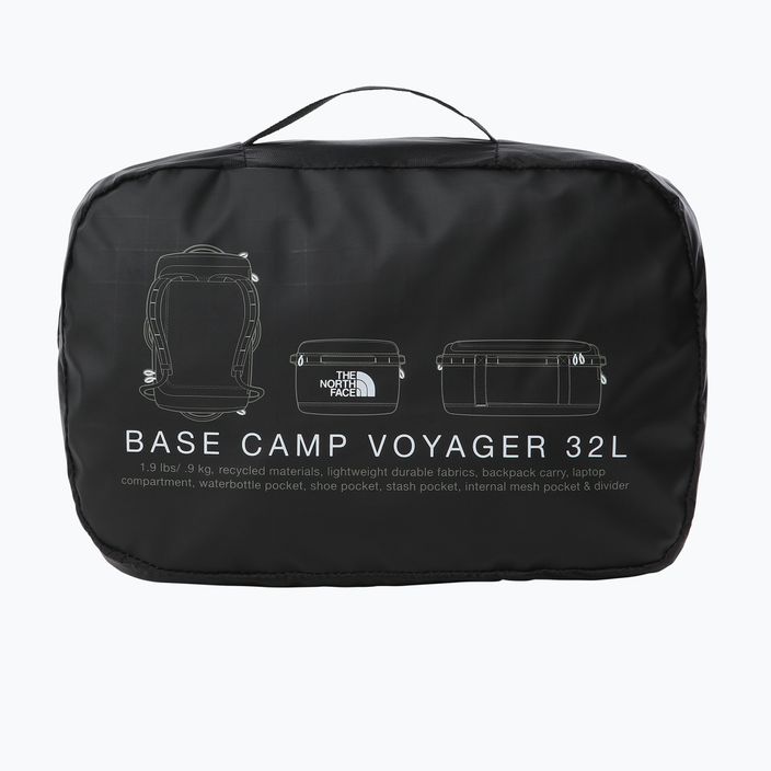 The North Face Base Camp Voyager Duffel 32 l μαύρο/λευκό ταξιδιωτική τσάντα 7