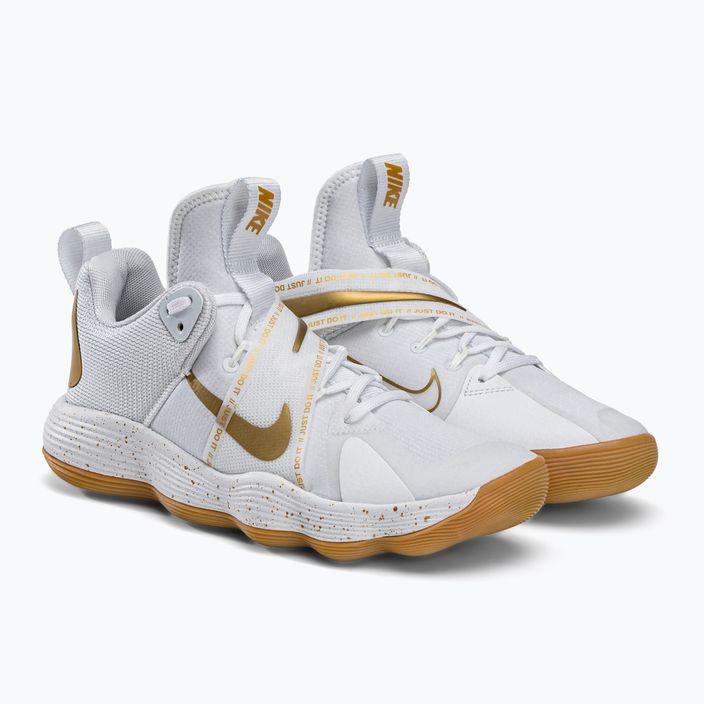 Nike React Hyperset SE παπούτσια βόλεϊ λευκό και χρυσό DJ4473-170 4