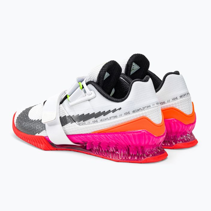 Nike Romaleos 4 Olympic Colorway άρση βαρών παπούτσια λευκό / μαύρο / έντονο βυσσινί 3