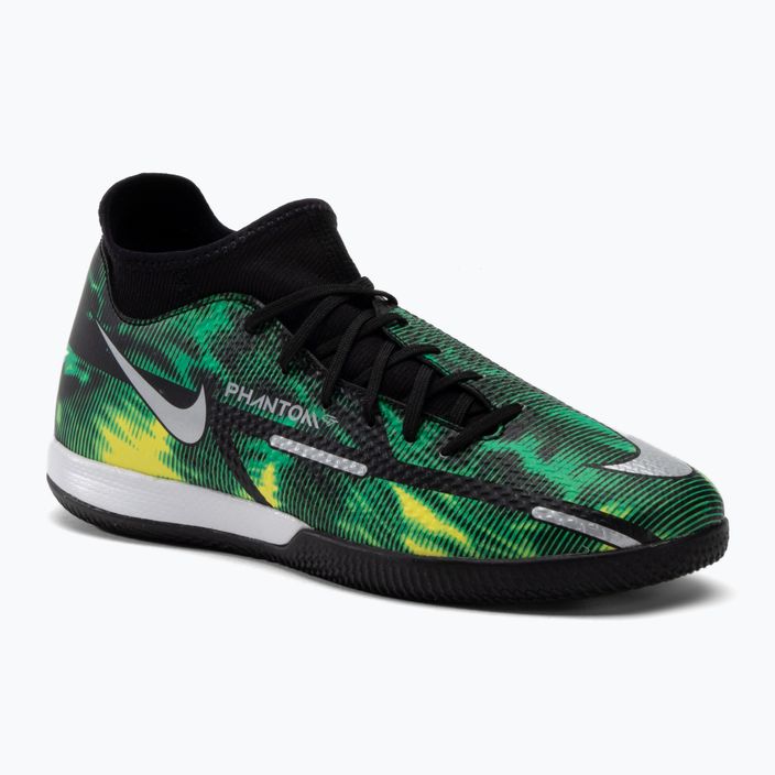 Ανδρικά ποδοσφαιρικά παπούτσια Nike Phantom GT2 Academy DF SW IC μαύρο-πράσινο DM0720-003