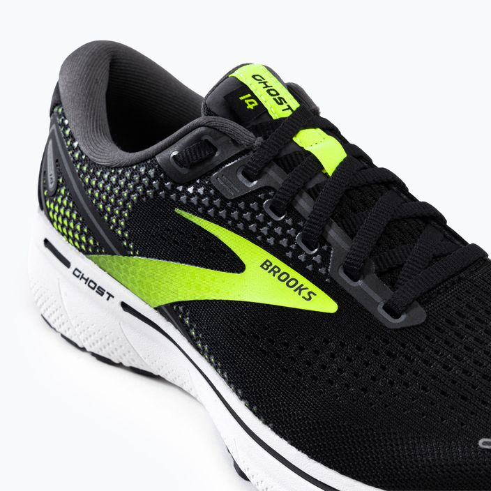 Brooks Ghost 14 ανδρικά παπούτσια για τρέξιμο μαύρο-πράσινο 1103691D047 8