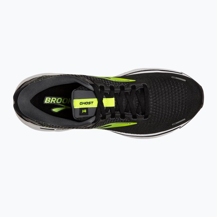 Brooks Ghost 14 ανδρικά παπούτσια για τρέξιμο μαύρο-πράσινο 1103691D047 12