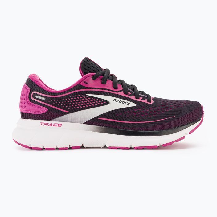 Brooks Trace 2 γυναικεία παπούτσια για τρέξιμο μαύρο/φεστιβάλ φούξια/ροζ φλαμπέ 2