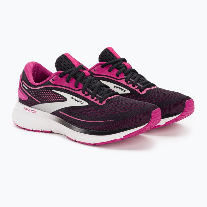 Brooks Trace 2 γυναικεία παπούτσια για τρέξιμο μαύρο/φεστιβάλ φούξια/ροζ φλαμπέ 5