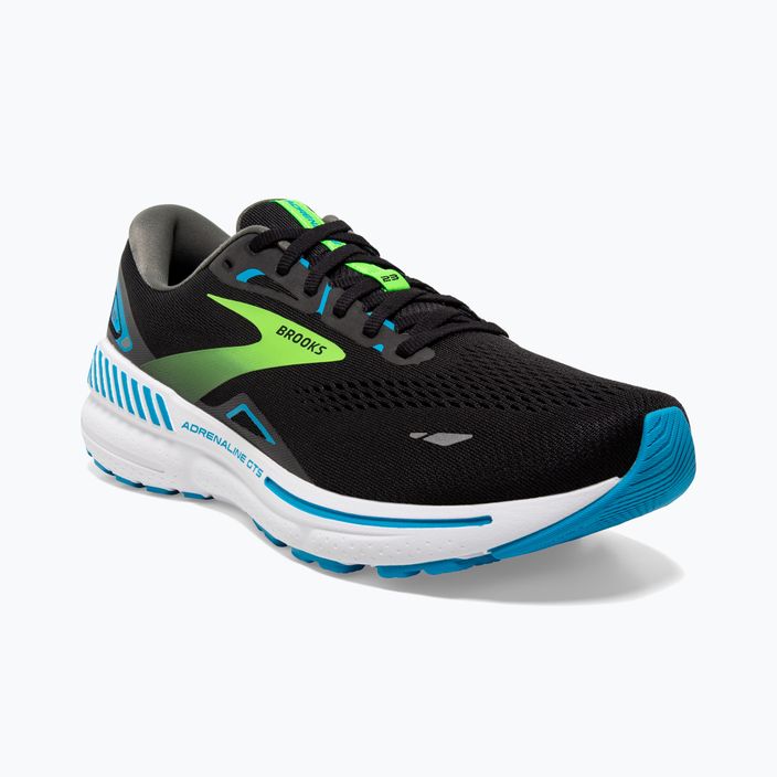 Brooks Adrenaline GTS 23 μαύρα/αιγαιοπελαγίτικος ωκεανός/πράσινα ανδρικά παπούτσια για τρέξιμο 11