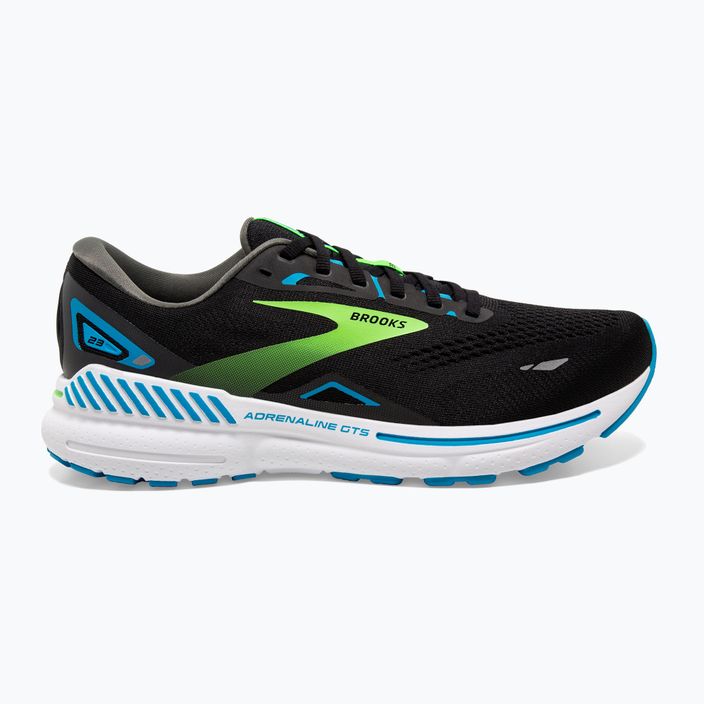 Brooks Adrenaline GTS 23 μαύρα/αιγαιοπελαγίτικος ωκεανός/πράσινα ανδρικά παπούτσια για τρέξιμο 12