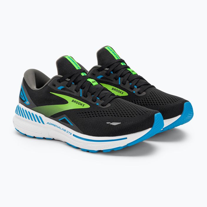 Brooks Adrenaline GTS 23 μαύρα/αιγαιοπελαγίτικος ωκεανός/πράσινα ανδρικά παπούτσια για τρέξιμο 4
