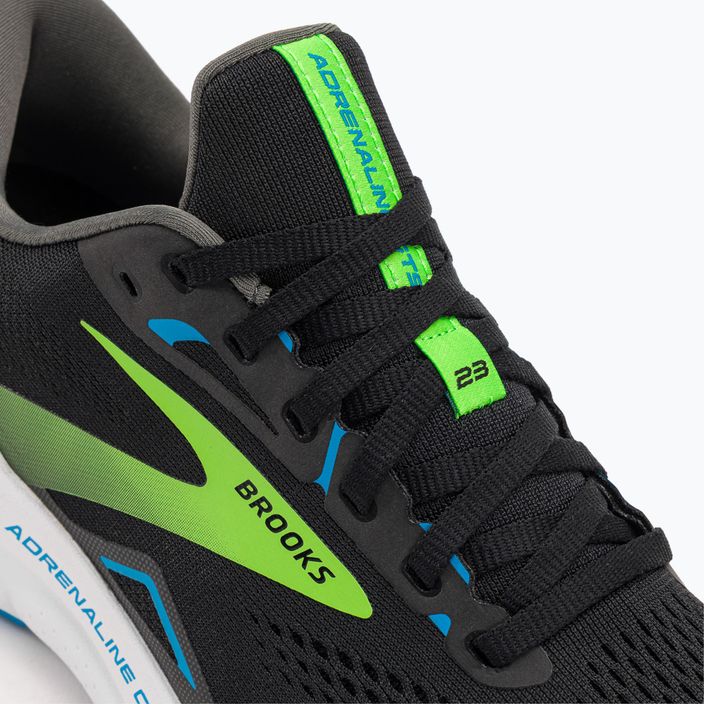 Brooks Adrenaline GTS 23 μαύρα/αιγαιοπελαγίτικος ωκεανός/πράσινα ανδρικά παπούτσια για τρέξιμο 8