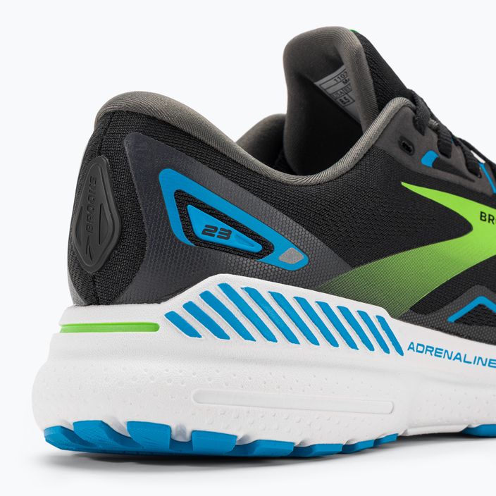 Brooks Adrenaline GTS 23 μαύρα/αιγαιοπελαγίτικος ωκεανός/πράσινα ανδρικά παπούτσια για τρέξιμο 9