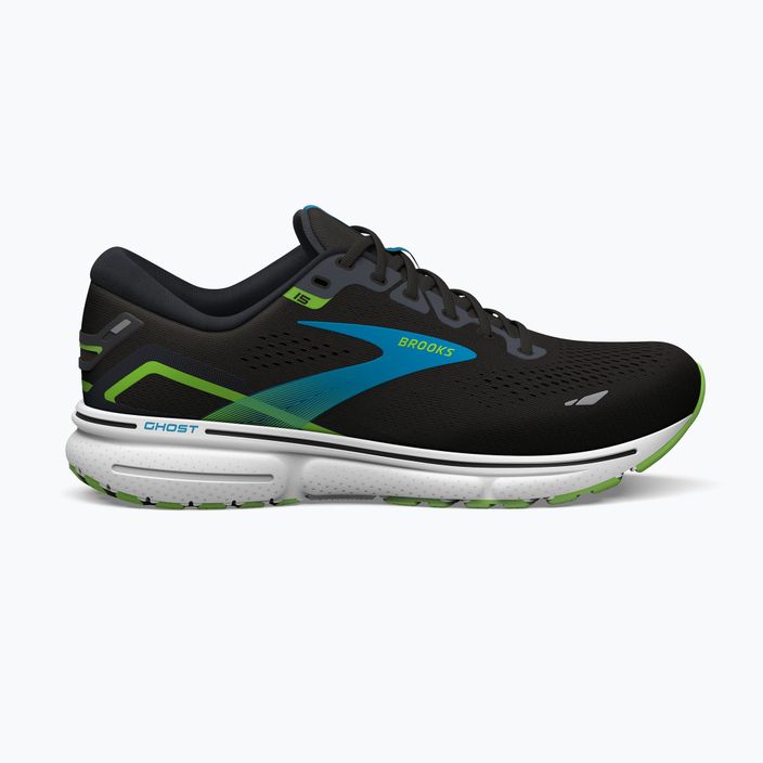 Brooks Ghost 15 ανδρικά παπούτσια για τρέξιμο μαύρο/hawaiian pcean/πράσινο 12