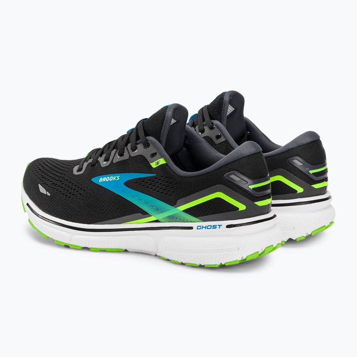 Brooks Ghost 15 ανδρικά παπούτσια για τρέξιμο μαύρο/hawaiian pcean/πράσινο 3
