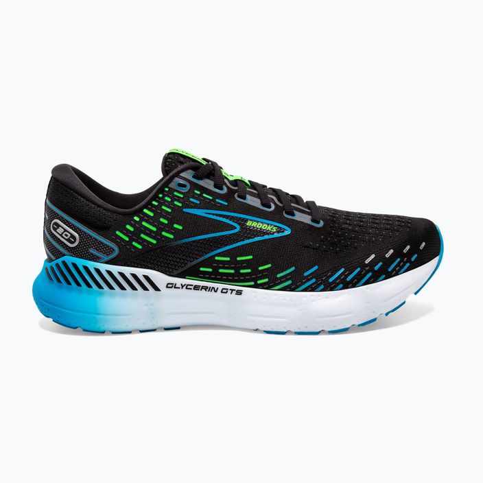 Brooks Glycerin GTS 20 ανδρικά παπούτσια για τρέξιμο μαύρο/ωκεανός Χαβάης/πράσινο 12