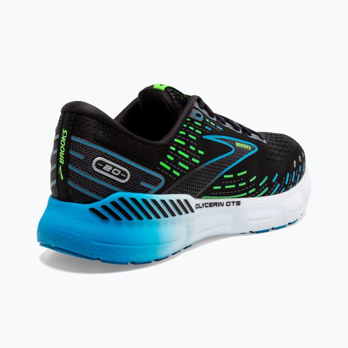 Brooks Glycerin GTS 20 ανδρικά παπούτσια για τρέξιμο μαύρο/ωκεανός Χαβάης/πράσινο 16