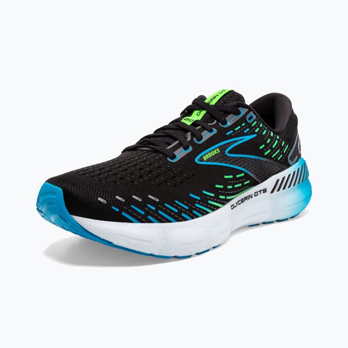 Brooks Glycerin GTS 20 ανδρικά παπούτσια για τρέξιμο μαύρο/ωκεανός Χαβάης/πράσινο 17