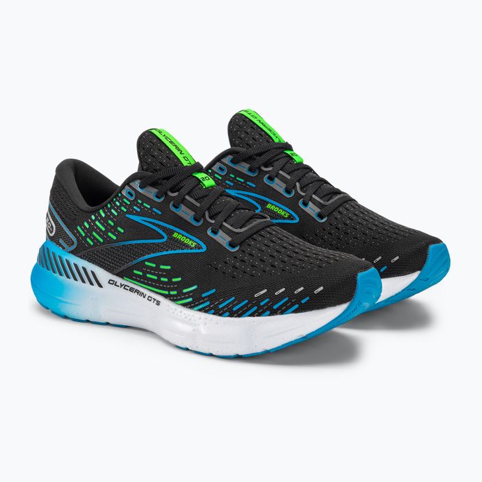 Brooks Glycerin GTS 20 ανδρικά παπούτσια για τρέξιμο μαύρο/ωκεανός Χαβάης/πράσινο 4