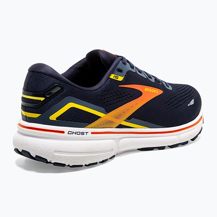 Brooks Ghost 15 ανδρικά παπούτσια για τρέξιμο peacoat/κόκκινο/κίτρινο 9