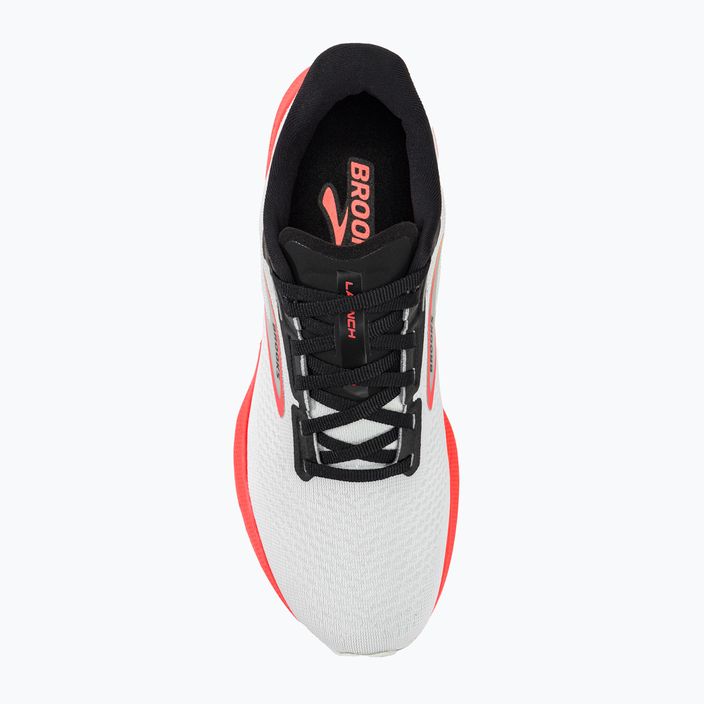 Brooks Launch 10 ανδρικά παπούτσια για τρέξιμο λευκό/μαύρο/φλογερό κοράλλι 5