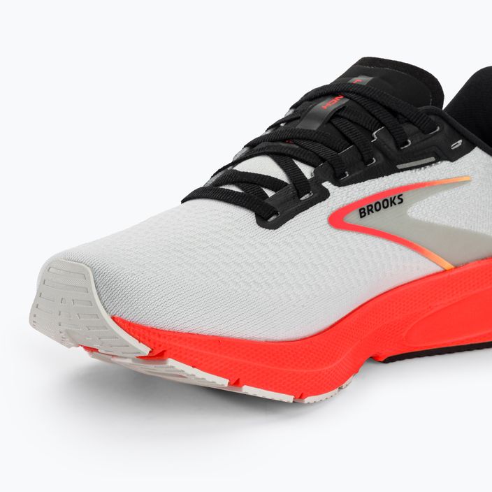 Brooks Launch 10 ανδρικά παπούτσια για τρέξιμο λευκό/μαύρο/φλογερό κοράλλι 7
