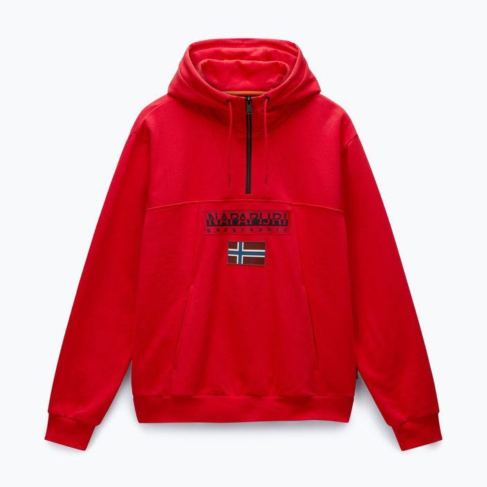 Ανδρικό Napapijri Burgee Half Zip Hooded 2.0 κόκκινο goji φούτερ με κουκούλα 5