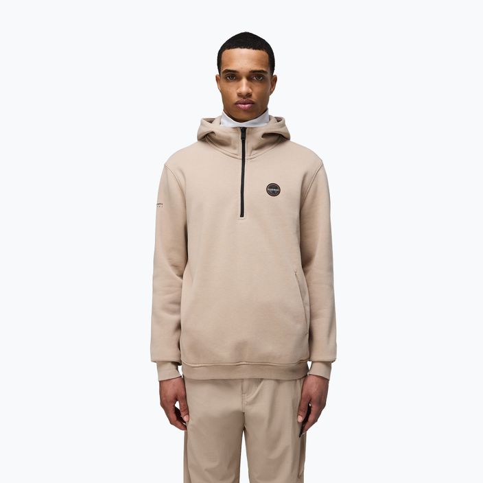 Ανδρικό φούτερ Napapijri B-Badge Half Zip Hooded beige rocky