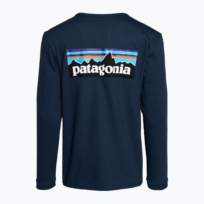 Γυναικείο μπλουζάκι για πεζοπορία Patagonia P-6 Logo Responsibili-Tee LS tidepool blue 4