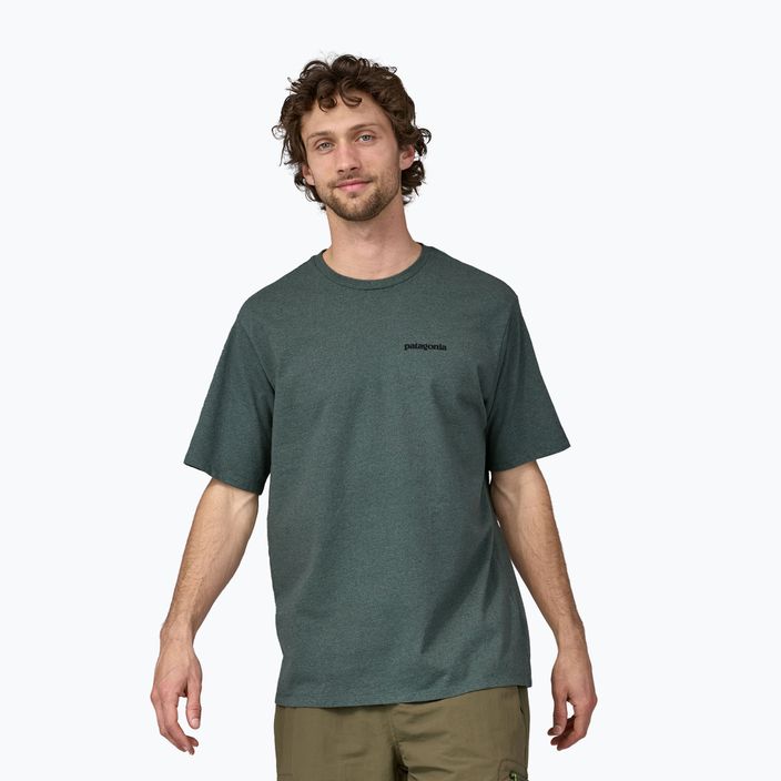 Ανδρικό Patagonia P-6 Logo Responsibili-Tee πουκάμισο πεζοπορίας nouveau green