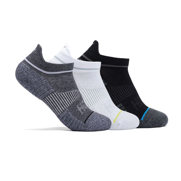 HOKA No-Show Run Socks 3 ζευγάρια λευκές/μαύρες/γκρι κάλτσες 2